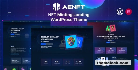 Aenft v10 NFT Minting Collection WordPress Theme| Aenft v1.0 - NFT Minting Collection WordPress Theme