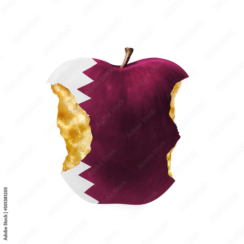bitten apple on white background conceptual territory occupation graphics in colors of national flag qatar stockpack adobe stock| وظائف مدرسة الشويفات في قطر معلمين لغة عربية وانجليزية وفرنسية وأخرى برواتب مغرية المدارس الخاصة القطرية