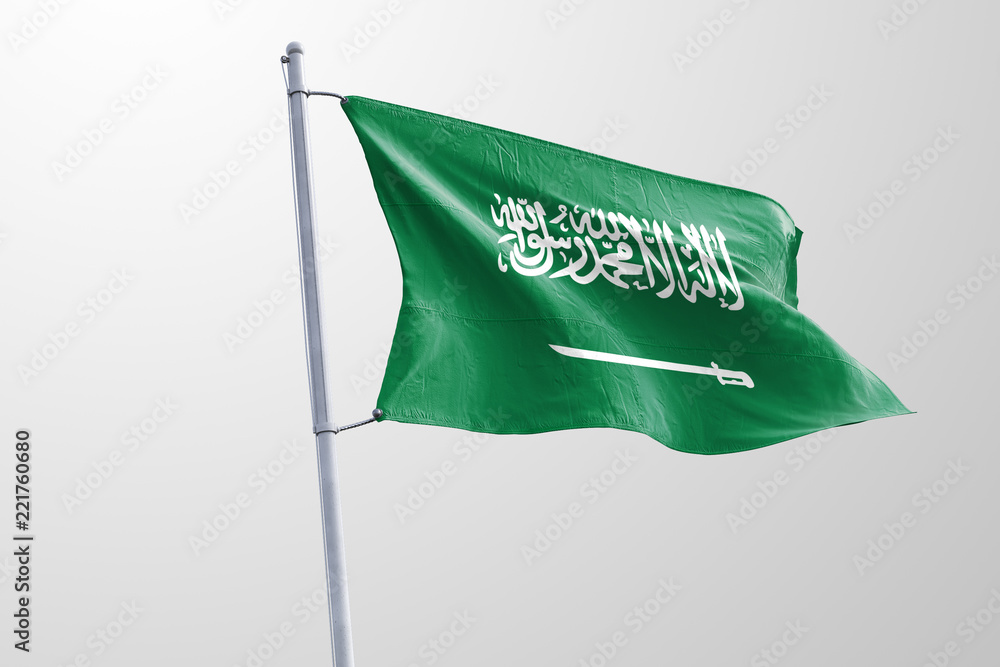 isolated saudi arabia flag waving 3d realistic saudi arabian flag rendered stockpack adobe stock| وظائف شركة بنده للتجزئة لحملة الثانوية فأعلى برواتب مجزية في السعودية