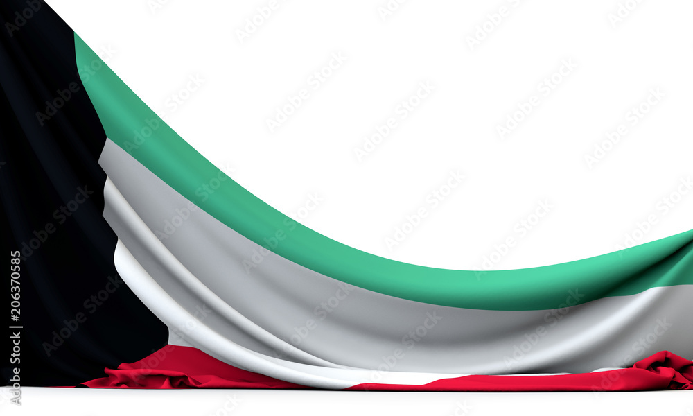 kuwait national flag hanging fabric banner 3d rendering stockpack adobe stock| وظائف مدرسة فجر الصباح الاهلية للبنات لجميع الجنسيات في الكويت