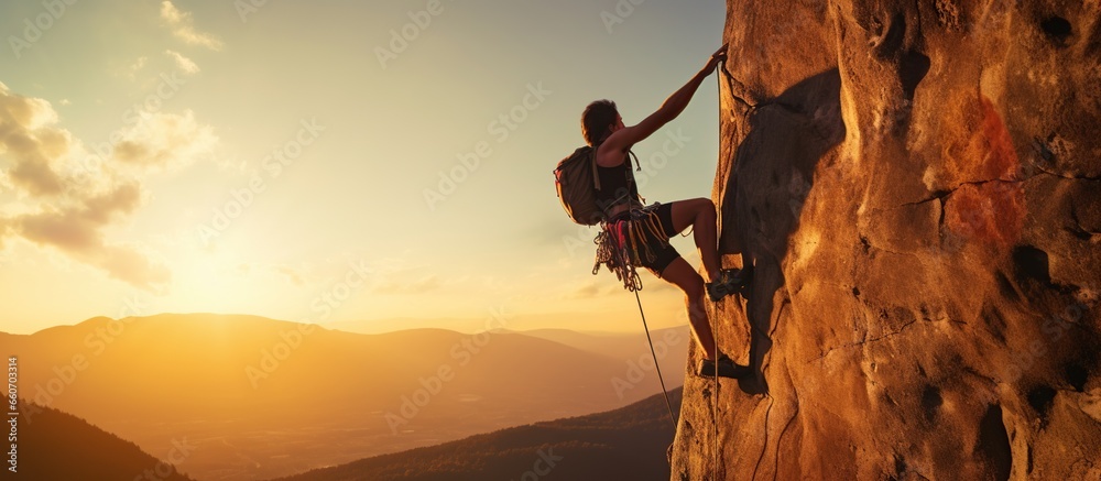 young man with a rope engaged in the sports of rock climbing on the rock stockpack adobe stock| تحميل لعبة Free Fire MAX للاندرويد الفوضى أحدث إصدار